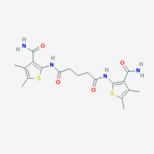molecular formula C19H24N4O4S2 B323612 N,N'-bis(3-carbamoyl-4,5-dimethylthiophen-2-yl)pentanediamide 