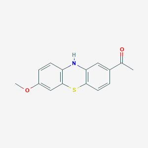 molecular formula C15H13NO2S B3236131 Ethanone, 1-(7-methoxy-10H-phenothiazin-2-yl)- CAS No. 13623-26-2