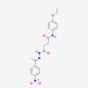 molecular formula C20H22N4O5 B323615 N-(4-ethoxyphenyl)-4-[2-(1-{4-nitrophenyl}ethylidene)hydrazino]-4-oxobutanamide 