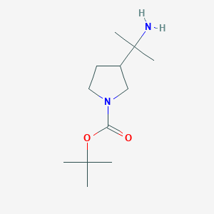 molecular formula C12H24N2O2 B3236162 tert-Butyl 3-(2-aminopropan-2-yl)pyrrolidine-1-carboxylate CAS No. 1363405-88-2