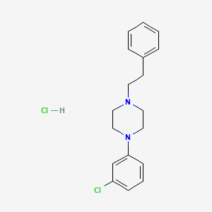 molecular formula C18H22Cl2N2 B3236206 Piperazine, 1-(3-chlorophenyl)-4-(2-phenylethyl)-, hydrochloride (1:1) CAS No. 136534-45-7
