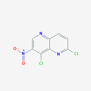 molecular formula C8H3Cl2N3O2 B3236256 2,8-Dichloro-7-nitro-1,5-naphthyridine CAS No. 1366050-48-7