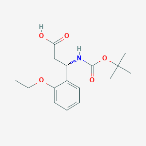 molecular formula C16H23NO5 B3236280 (3S)-3-{[(tert-butoxy)carbonyl]amino}-3-(2-ethoxyphenyl)propanoic acid CAS No. 1366333-47-2