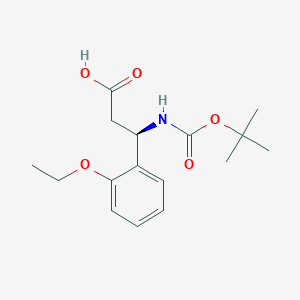 molecular formula C16H23NO5 B3236284 (3R)-3-{[(tert-butoxy)carbonyl]amino}-3-(2-ethoxyphenyl)propanoic acid CAS No. 1366333-55-2