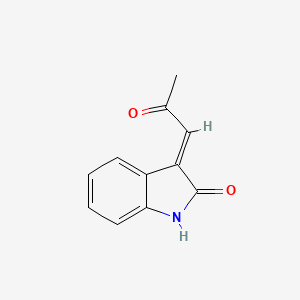 molecular formula C11H9NO2 B3236309 3-(2-Oxo-propylidene)-1,3-dihydro-indol-2-one CAS No. 13668-52-5