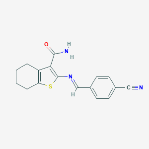 2-[(4-Cyanobenzylidene)amino]-4,5,6,7-tetrahydro-1-benzothiophene-3-carboxamide