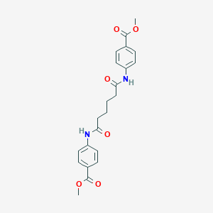 molecular formula C22H24N2O6 B323642 Methyl 4-({6-[4-(methoxycarbonyl)anilino]-6-oxohexanoyl}amino)benzoate 