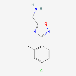 molecular formula C10H10ClN3O B3236426 (3-(4-Chloro-2-methylphenyl)-1,2,4-oxadiazol-5-yl)methanamine CAS No. 1369017-00-4