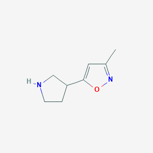 molecular formula C8H12N2O B3236443 3-Methyl-5-(pyrrolidin-3-yl)isoxazole CAS No. 1369168-40-0
