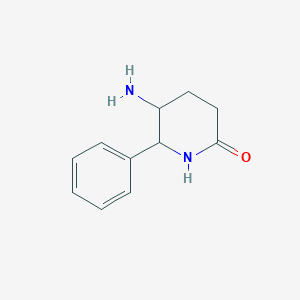 molecular formula C11H14N2O B3236446 5-Amino-6-phenylpiperidin-2-one CAS No. 136920-91-7