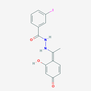 molecular formula C15H13IN2O3 B323645 N'-[(1Z)-1-(2-hydroxy-4-oxocyclohexa-2,5-dien-1-ylidene)ethyl]-3-iodobenzohydrazide 