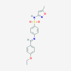 molecular formula C19H19N3O4S B323647 4-[(4-ethoxybenzylidene)amino]-N-(5-methyl-3-isoxazolyl)benzenesulfonamide 