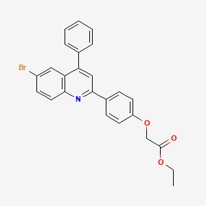 molecular formula C25H20BrNO3 B3236504 Ethyl 2-[4-(6-bromo-4-phenylquinolin-2-yl)phenoxy]acetate CAS No. 136987-56-9