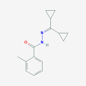 molecular formula C15H18N2O B323651 N'-(dicyclopropylmethylene)-2-methylbenzohydrazide 
