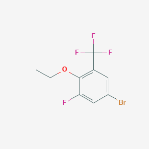 molecular formula C9H7BrF4O B3236518 5-Bromo-2-ethoxy-1-fluoro-3-(trifluoromethyl)benzene CAS No. 1370025-61-8