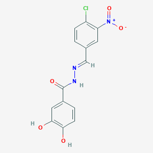 molecular formula C14H10ClN3O5 B323656 N'-{4-chloro-3-nitrobenzylidene}-3,4-dihydroxybenzohydrazide 
