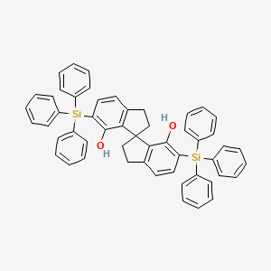 molecular formula C53H44O2Si2 B3236601 6,6'-Bis(triphenylsilyl)-2,2',3,3'-tetrahydro-1,1'-spirobi[indene]-7,7'-diol CAS No. 1372719-97-5
