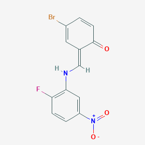 molecular formula C13H8BrFN2O3 B323661 (6E)-4-bromo-6-[(2-fluoro-5-nitroanilino)methylidene]cyclohexa-2,4-dien-1-one 