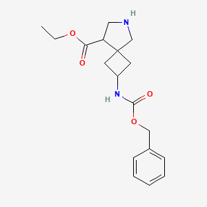 molecular formula C18H24N2O4 B3236619 Ethyl 2-(((benzyloxy)carbonyl)amino)-6-azaspiro[3.4]octane-8-carboxylate CAS No. 1373028-28-4