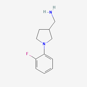 molecular formula C11H15FN2 B3236638 1-[1-(2-氟苯基)-3-吡咯烷基]甲胺 CAS No. 1373111-59-1