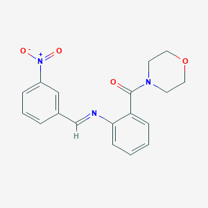 molecular formula C18H17N3O4 B323664 4-[2-({3-Nitrobenzylidene}amino)benzoyl]morpholine 