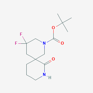 molecular formula C14H22F2N2O3 B3236684 tert-Butyl 4,4-difluoro-7-oxo-2,8-diazaspiro[5.5]undecane-2-carboxylate CAS No. 1373503-90-2