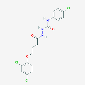 molecular formula C17H16Cl3N3O3 B323670 N-(4-chlorophenyl)-2-[4-(2,4-dichlorophenoxy)butanoyl]hydrazinecarboxamide 