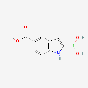 molecular formula C10H10BNO4 B3236700 5-Methoxycarbonyl-1H-indole-2-boronic acid CAS No. 1373870-41-7