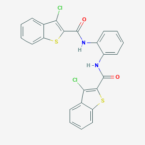 molecular formula C24H14Cl2N2O2S2 B323671 3-chloro-N-(2-{[(3-chloro-1-benzothien-2-yl)carbonyl]amino}phenyl)-1-benzothiophene-2-carboxamide 