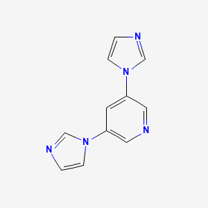molecular formula C11H9N5 B3236719 3,5-Di(1h-imidazol-1-yl)pyridine CAS No. 1374155-84-6