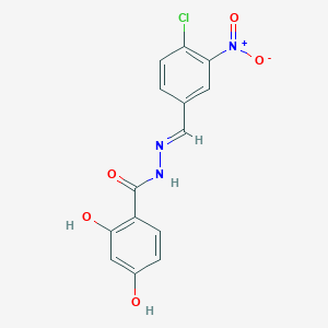molecular formula C14H10ClN3O5 B323672 N-[(E)-(4-chloro-3-nitrophenyl)methylideneamino]-2,4-dihydroxybenzamide CAS No. 304481-66-1