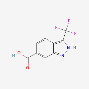 molecular formula C9H5F3N2O2 B3236723 1H-Indazole-6-carboxylic acid, 3-(trifluoromethyl)- CAS No. 1374258-64-6