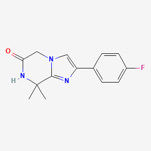 molecular formula C14H14FN3O B3236726 2-(4-Fluorophenyl)-8,8-dimethyl-7,8-dihydroimidazo[1,2-A]pyrazin-6(5H)-one CAS No. 1374414-03-5