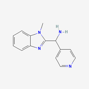 molecular formula C14H14N4 B3236735 (1-Methyl-1H-benzo[d]imidazol-2-yl)(pyridin-4-yl)methanamine CAS No. 13745-30-7