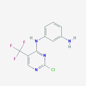 molecular formula C11H8ClF3N4 B3236738 N1-(2-Chloro-5-(trifluoromethyl)pyrimidin-4-yl)benzene-1,3-diamine CAS No. 1374507-24-0