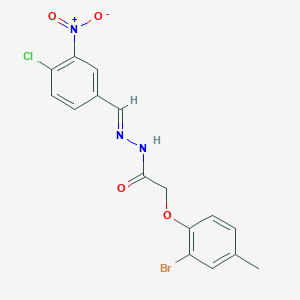molecular formula C16H13BrClN3O4 B323674 2-(2-bromo-4-methylphenoxy)-N'-{4-chloro-3-nitrobenzylidene}acetohydrazide 