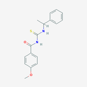 molecular formula C17H18N2O2S B323675 N-(4-methoxybenzoyl)-N'-(1-phenylethyl)thiourea 