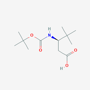 molecular formula C12H23NO4 B3236763 (R)-3-((tert-Butoxycarbonyl)amino)-4,4-dimethylpentanoic acid CAS No. 1374669-66-5