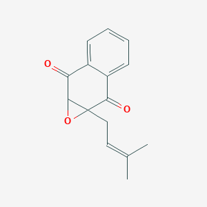 molecular formula C15H14O3 B3236780 1a-(3-methylbut-2-enyl)naphtho[2,3-b]oxirene-2,7(1aH,7aH)-dione CAS No. 137492-06-9