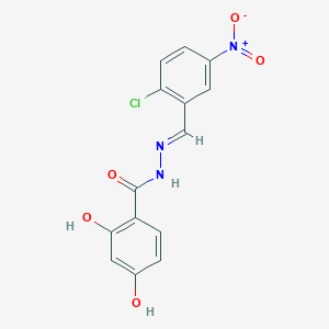 N-[(E)-(2-chloro-5-nitrophenyl)methylideneamino]-2,4-dihydroxybenzamide