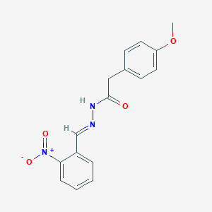 molecular formula C16H15N3O4 B323681 2-(4-methoxyphenyl)-N'-(2-nitrobenzylidene)acetohydrazide 