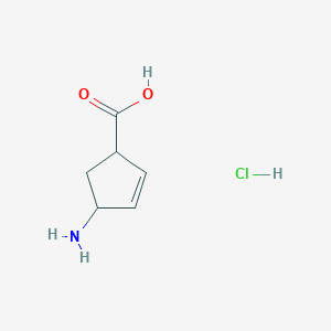 molecular formula C6H10ClNO2 B3236811 4-aminocyclopent-2-ene-1-carboxylic Acid Hydrochloride CAS No. 1376003-60-9