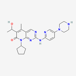 molecular formula C24H31N7O2 B3236827 8-Cyclopentyl-6-(1-hydroxyethyl)-5-methyl-2-((5-(piperazin-1-yl)pyridin-2-yl)amino)pyrido[2,3-d]pyrimidin-7(8h)-one CAS No. 1376615-91-6