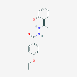 molecular formula C17H18N2O3 B323683 4-ethoxy-N'-[(1Z)-1-(6-oxocyclohexa-2,4-dien-1-ylidene)ethyl]benzohydrazide 