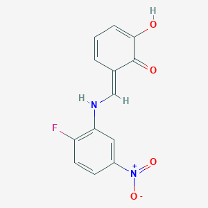 molecular formula C13H9FN2O4 B323685 (6E)-6-[(2-fluoro-5-nitroanilino)methylidene]-2-hydroxycyclohexa-2,4-dien-1-one 