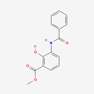 molecular formula C15H13NO4 B3236853 3-Benzoylamino-2-hydroxy-benzoic acid methyl ester CAS No. 137762-81-3