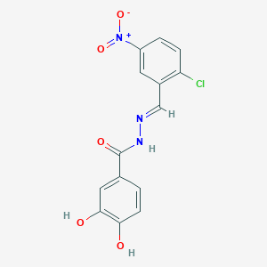 molecular formula C14H10ClN3O5 B323686 N'-{2-chloro-5-nitrobenzylidene}-3,4-dihydroxybenzohydrazide 