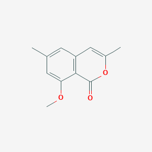 molecular formula C12H12O3 B3236863 8-Methoxy-3,6-dimethyl-1H-isochromen-1-one CAS No. 137787-59-8