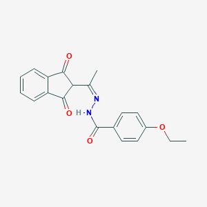 molecular formula C20H18N2O4 B323687 N'-[1-(1,3-dioxo-2,3-dihydro-1H-inden-2-yl)ethylidene]-4-ethoxybenzohydrazide 