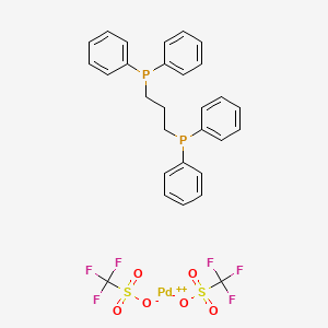 molecular formula C29H26F6O6P2PdS2 B3236884 3-二苯基膦基丙基(二苯基)膦；钯(2+)；三氟甲磺酸盐 CAS No. 137846-38-9